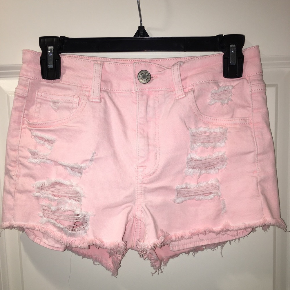 Pink American Eagle Ripped Booty Shorts Size 4